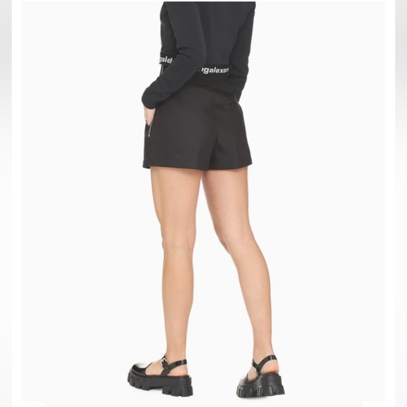 Alexander Wang Logo Elastic Cropped Mock Neck Top Long Sleeve Black - Picture 9 of 15